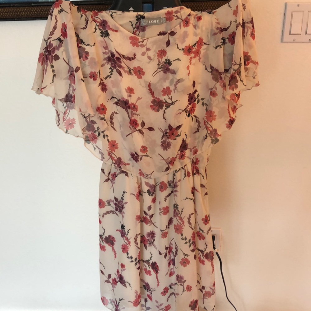 Pink and ivory floral dress